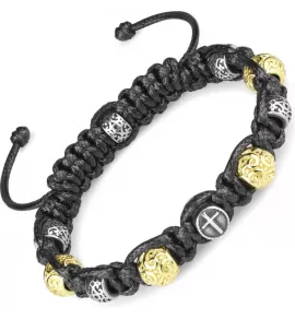 Плетеный мужской браслет Шамбала Everiot Select LNS-3021 с крестом