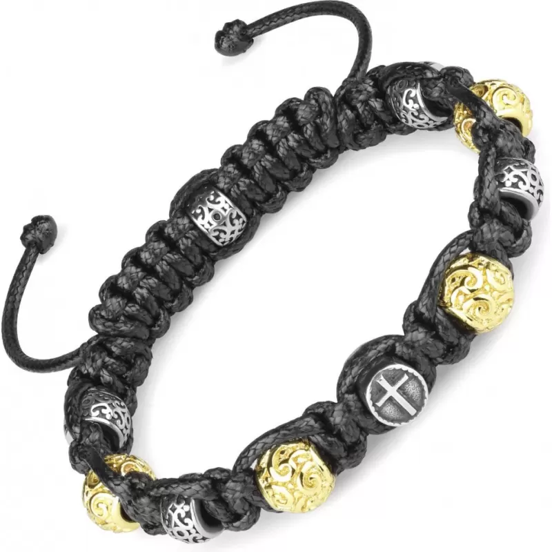 Плетеный мужской браслет Шамбала Everiot Select LNS-3021 с крестом