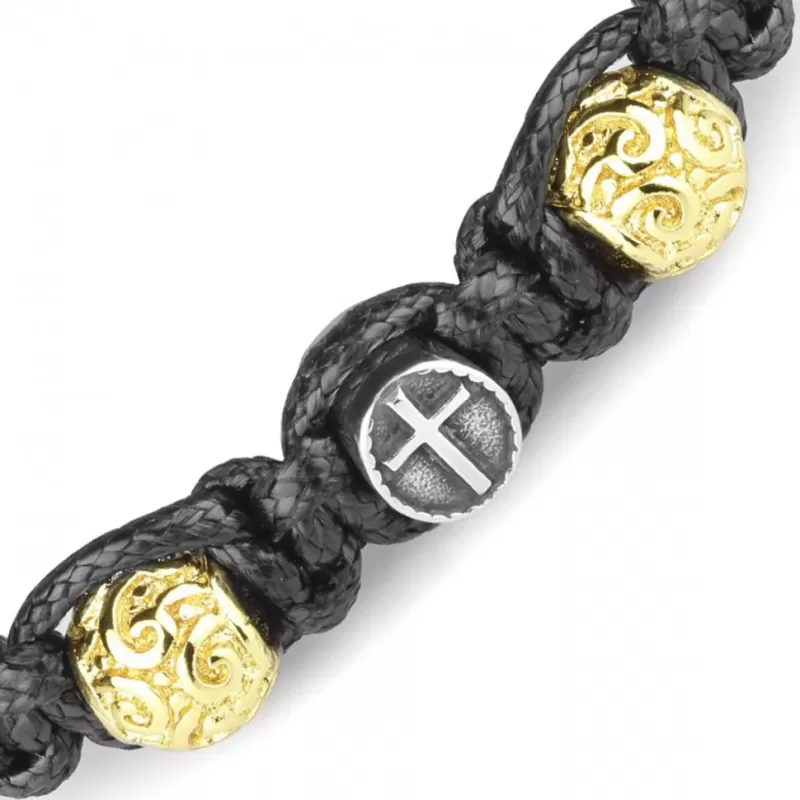 Плетеный мужской браслет Шамбала Everiot Select LNS-3021 с крестом