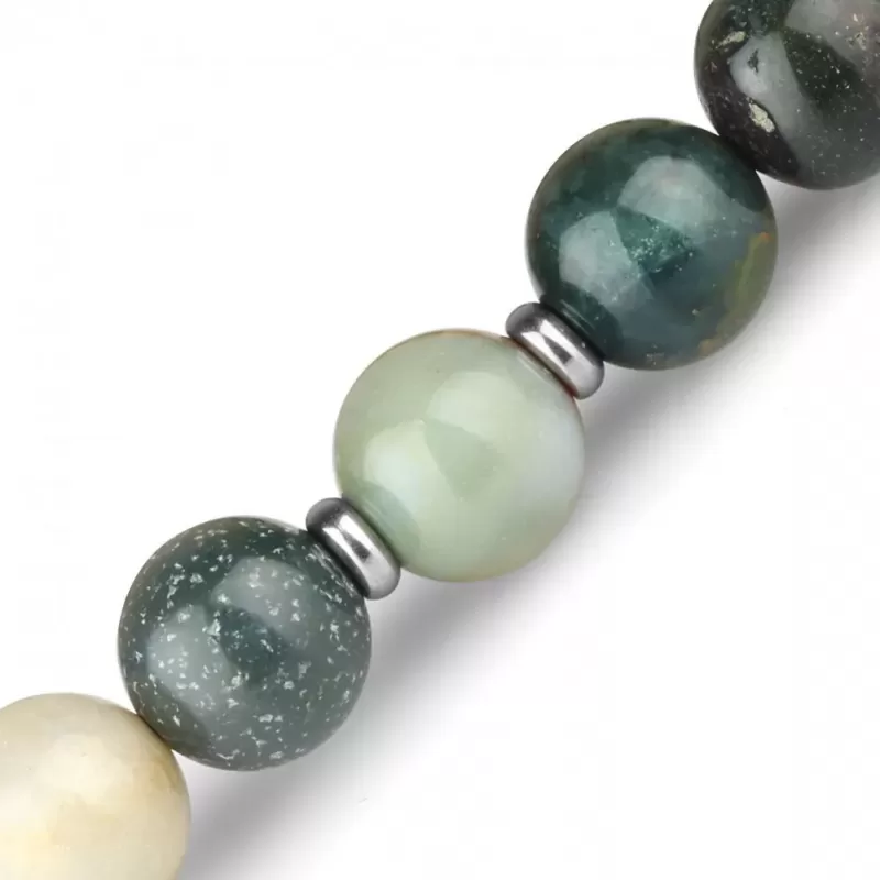 Браслет на резинке Everiot Select LNS-0226 из индийского агата с якорем