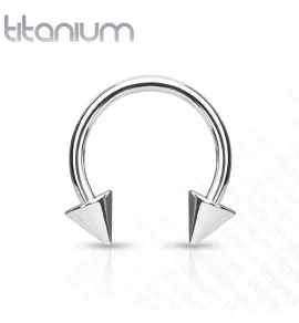 Циркуляр (подкова) из титана с шипами Pirslab T23H02 серьга для септума, хряща уха, брови, носа, губ, пупка, сосков, пирсинга смайл