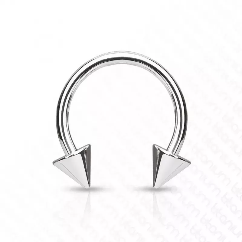 Циркуляр (подкова) из титана с шипами Pirslab T23H02 серьга для септума, хряща уха, брови, носа, губ, пупка, сосков, пирсинга смайл