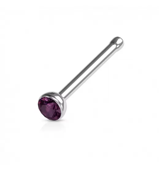 Серьга нострил (гвоздик) для пирсинга крыла носа PiercedFish  NOSEB031 с фианитом