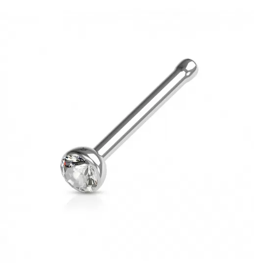 Серьга нострил (гвоздик) для пирсинга крыла носа PiercedFish  NOSEB031 с фианитом