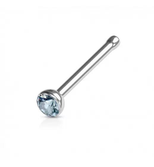 Серьга нострил (гвоздик) для пирсинга крыла носа PiercedFish  NOSEB031 с фианитом