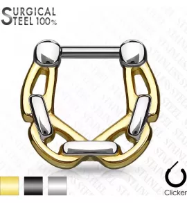 Серьга кликер "Цепь" для пирсинга септума или хряща уха PiercedFish SEPS-44 из стали