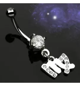 Штанга для пирсинга пупка PiercedFish NSC3025-1 Знаки Зодиака: Дева