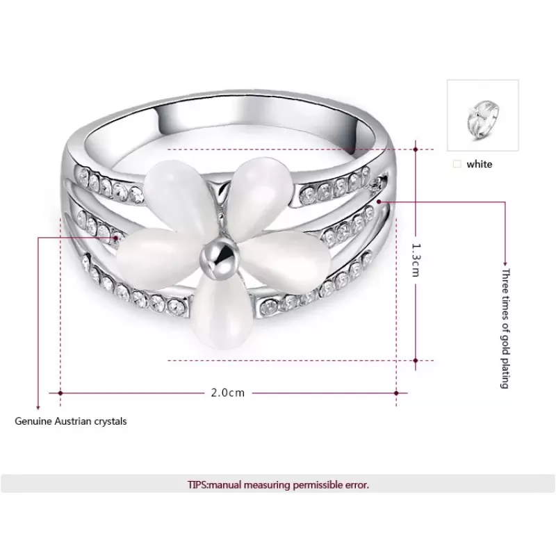 Кольцо ROZI RG-67400A с перламутровым цветком