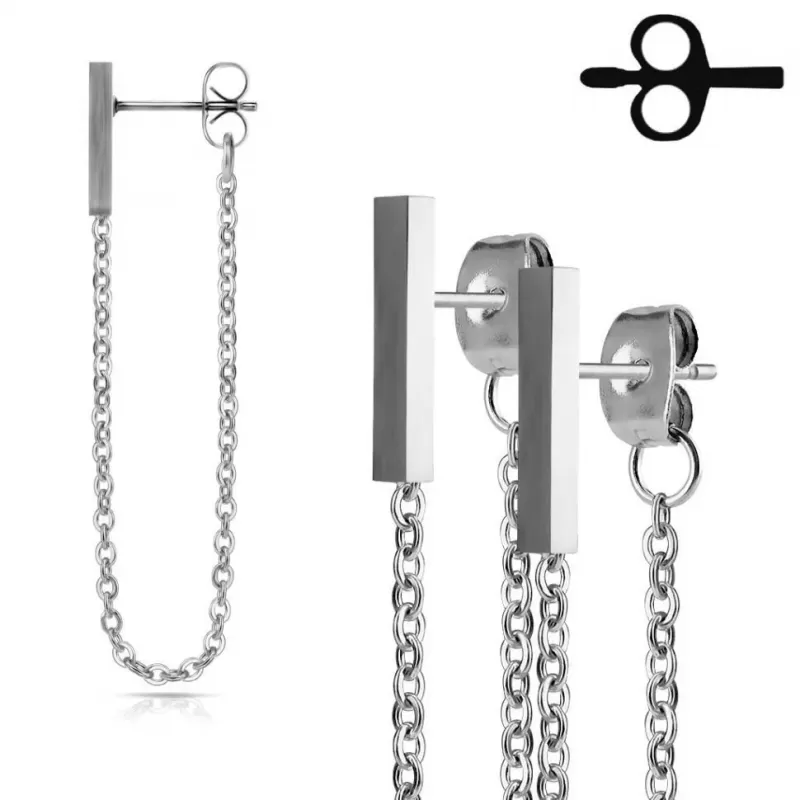 Женские серьги-цепочки TATIC SE3070 из стали