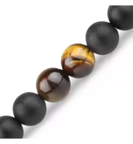 Браслет на резинке Everiot Select LNS-3094 из камня тигровый глаз и агата