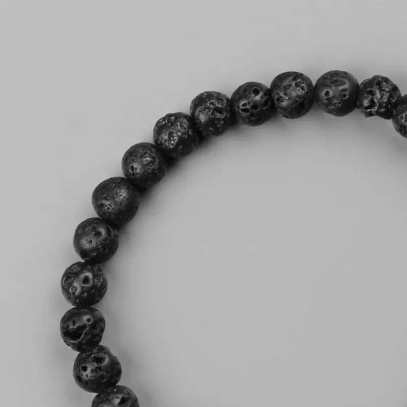 Черный мужской браслет Everiot Select LNS-0202 из лавы с черепом