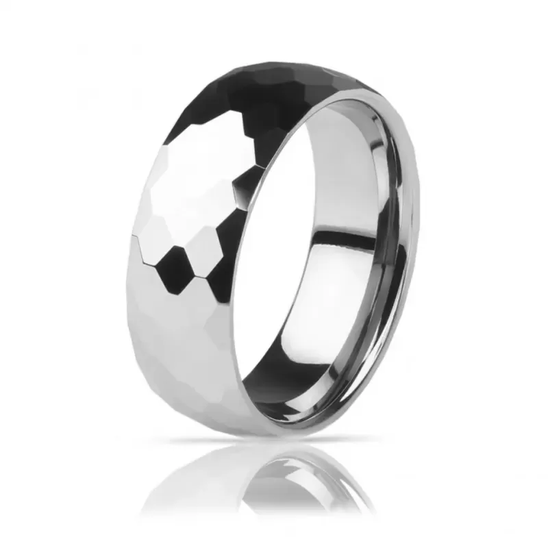 Кольцо из вольфрама INFY RTG-0101-ST для пар, с геометрическими гранями