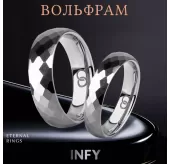 Кольцо из вольфрама INFY RTG-0101-ST для пар, с геометрическими гранями