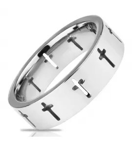 Кольцо из нержавеющей стали TATIC RSS-2393 с крестами