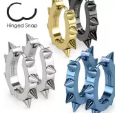 Серьги-кольца с шипами из стали TATIC SSE-026 овальной формы