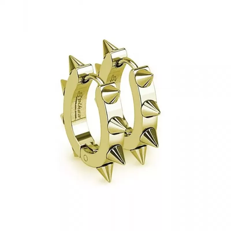Серьги-кольца с шипами из стали TATIC SSE-026 овальной формы