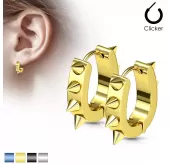 Серьги-кольца с шипами из стали TATIC SSE-026 овальной формы