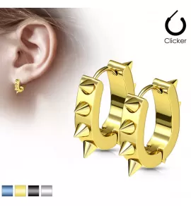 Серьги-кольца с шипами из стали TATIC SSE-026 овальной формы
