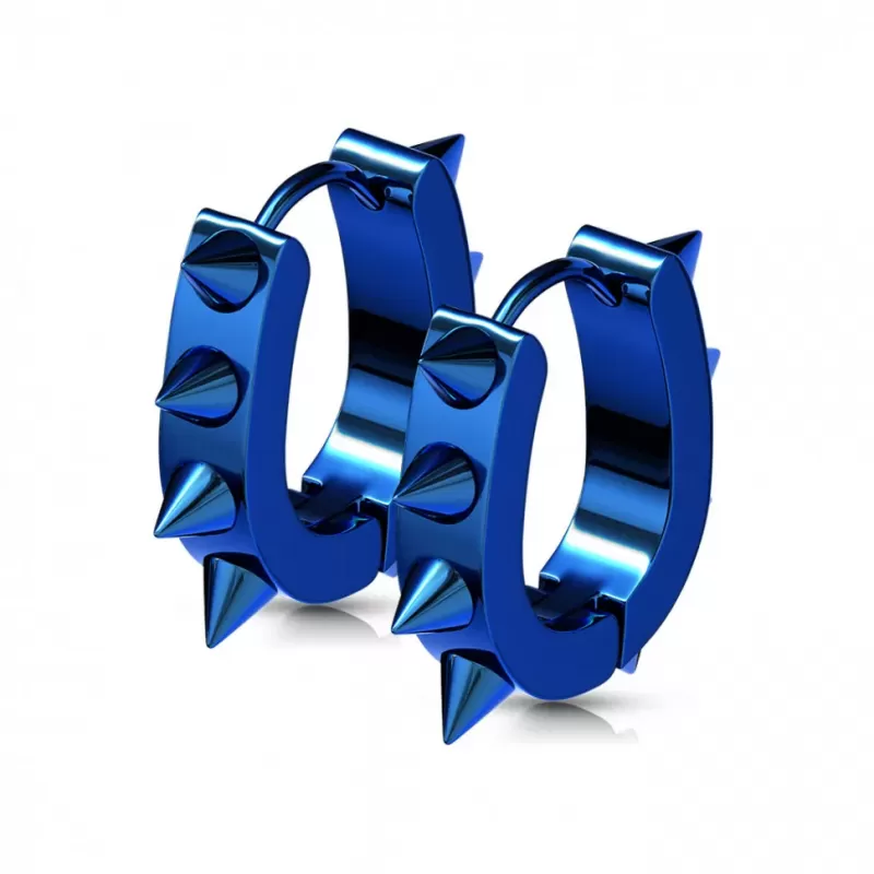 Серьги-кольца с шипами из стали TATIC SSE-026 овальной формы