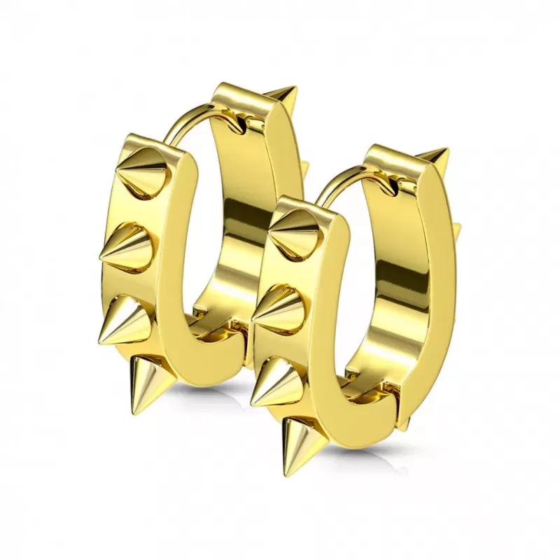 Серьги-кольца с шипами из стали TATIC SSE-026 овальной формы