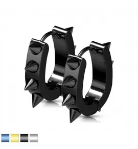 Серьги-кольца с шипами из стали TATIC SSE-026 овальной формы