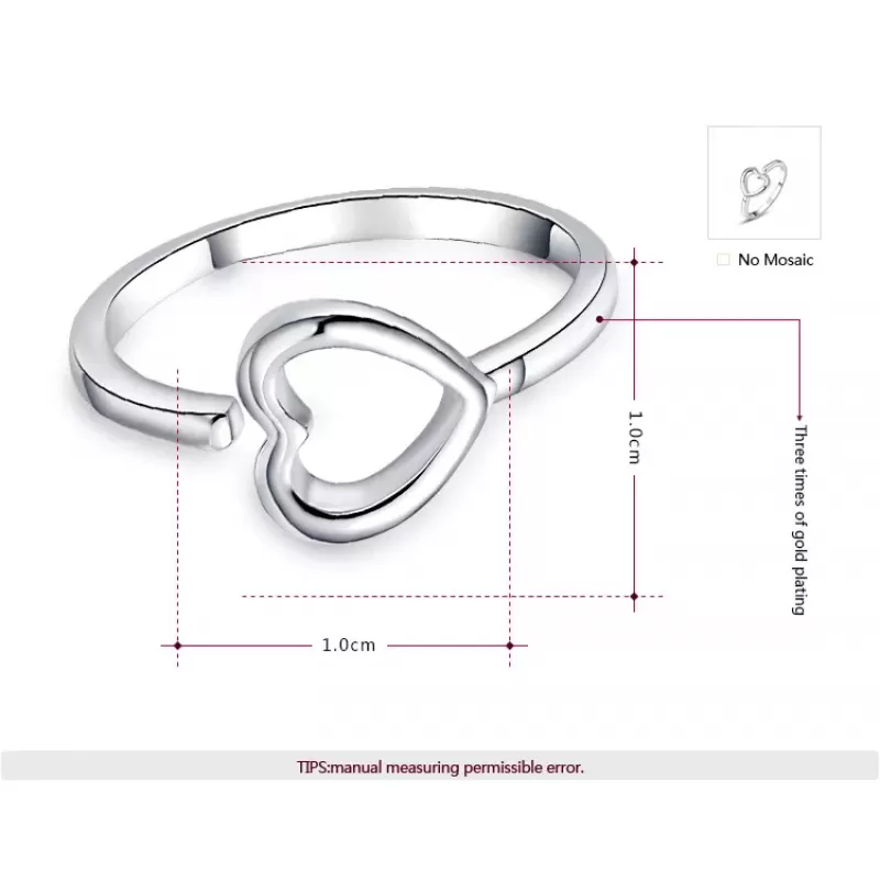 Кольцо ROZI RG-77160A с сердцем