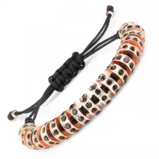 Браслет Everiot SHB-MJ-1713 с черными кристаллами цвета розового золота