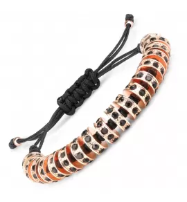 Браслет Everiot SHB-MJ-1713 с черными кристаллами цвета розового золота