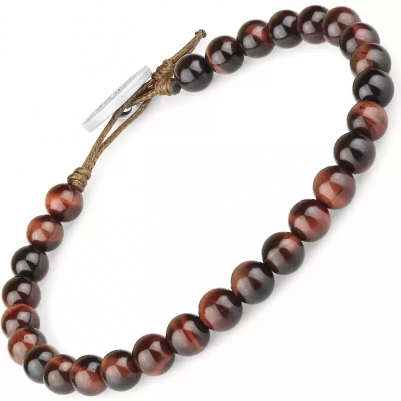 Браслет Everiot Select LNS-0203 из камня бычий глаз с черепом