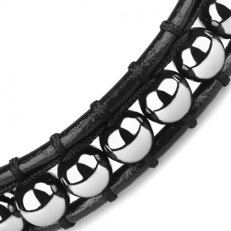 Плетеный браслет Everiot Select LNS-3038 из гематита с кельтским узлом