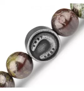 Браслет из яшмы и агата на резинке с подковой Everiot Select LNS-0228