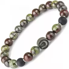 Браслет из яшмы и агата на резинке с подковой Everiot Select LNS-0228