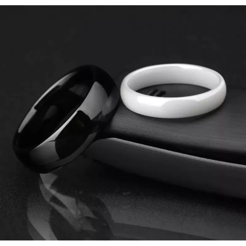 Белое кольцо из керамики Everiot RCM-0001 парное, обручальное