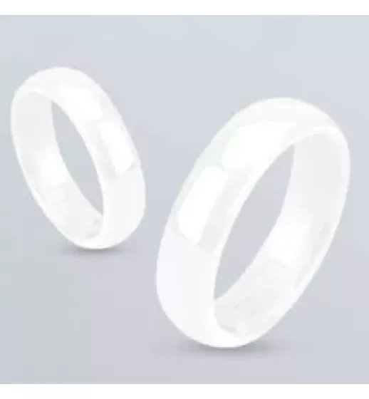 Белое кольцо из керамики Everiot RCM-0001 парное, обручальное