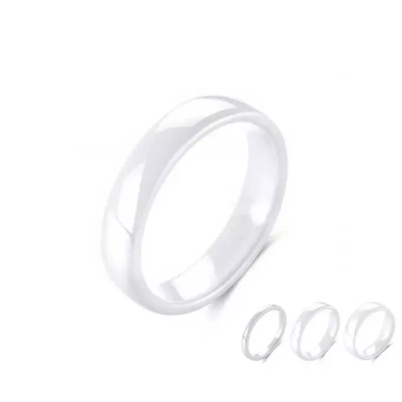 Белое кольцо из керамики Everiot RCM-0001 парное, обручальное