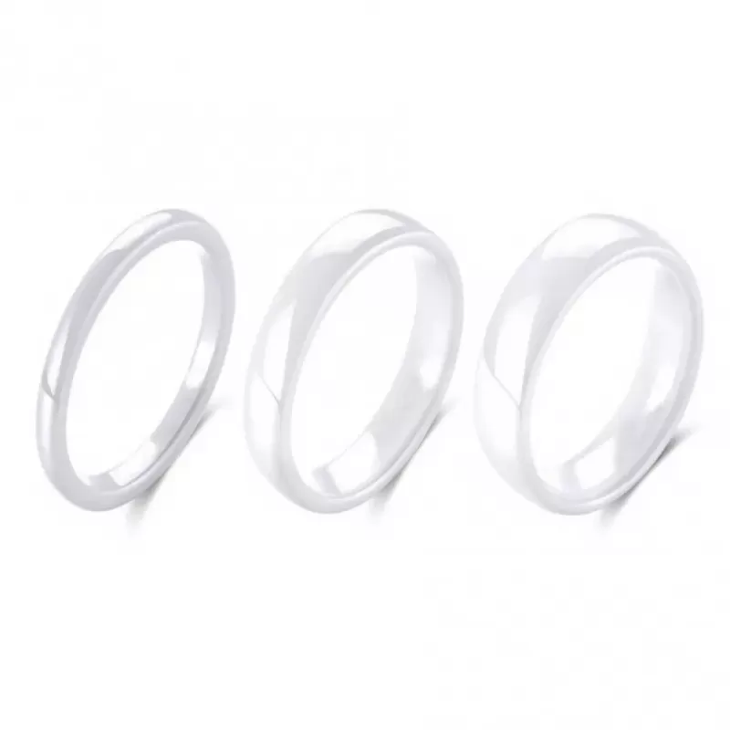 Белое кольцо из керамики Everiot RCM-0001 парное, обручальное