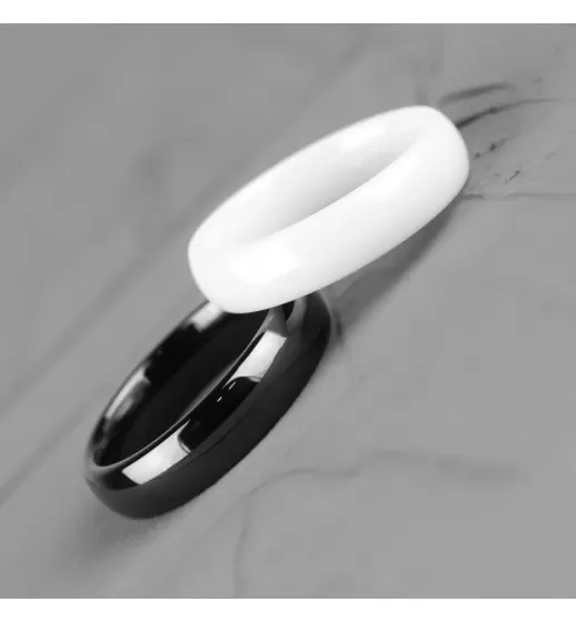 Белое кольцо из керамики Everiot RCM-0001 парное, обручальное