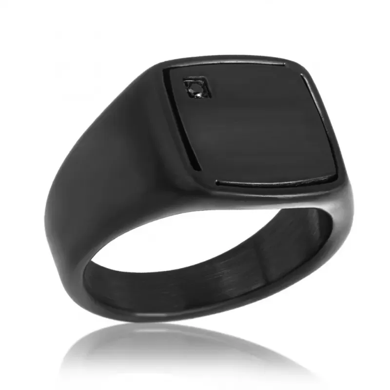 Мужской перстень из стали TATIC RSS-7667-K, черный