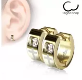 Серьги Spikes SSE-027 с камнем и выгравированным крестом