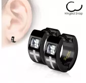 Серьги Spikes SSE-027 с камнем и выгравированным крестом