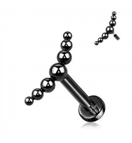 Титановая серьга лабрет с фигурной накруткой Pirslab TIL38-K для уха, трагуса, хеликса, губ