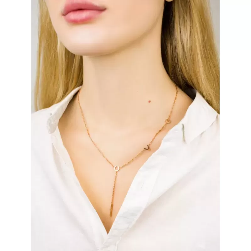 Колье в виде цепочки с буквами "Love" TATIC SNP-03 из стали