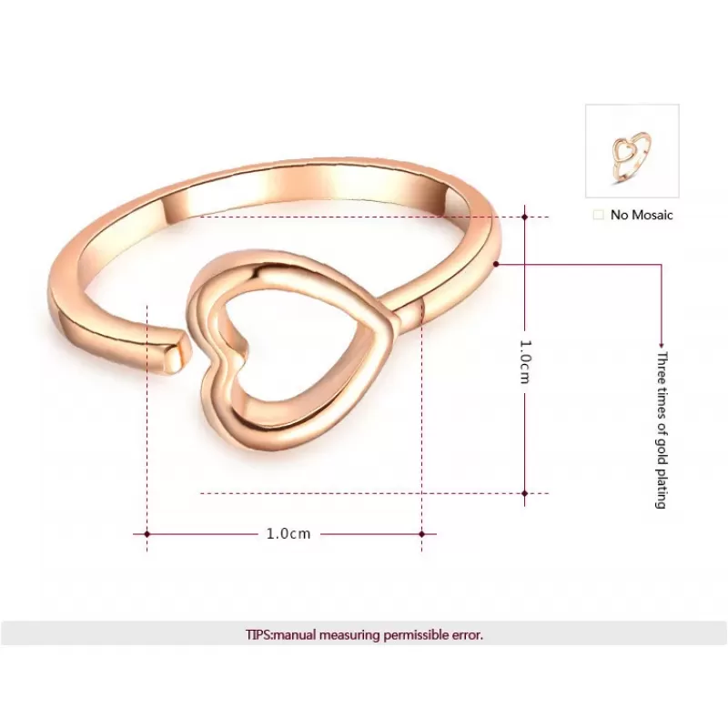 Кольцо ROZI RG-77160B с сердечком