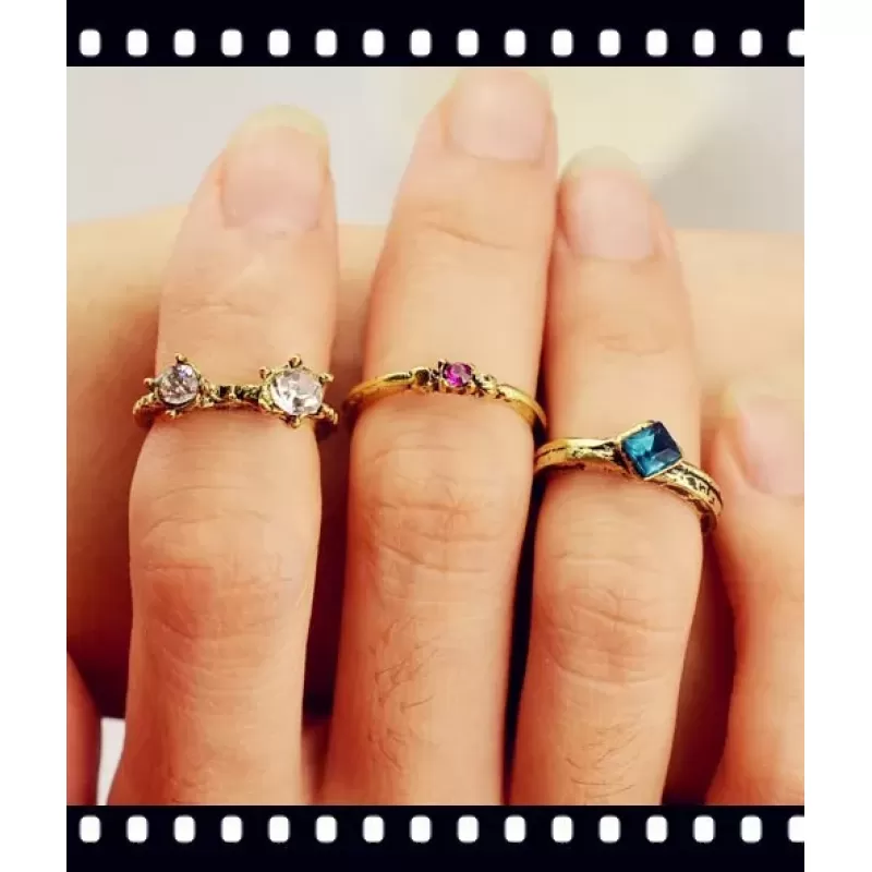 Набор колец на фалангу ALFR-1082-AG в винтажном стиле