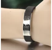 Браслет мужской из каучука и стали Everiot PL-XP-15254 с молитвой "Отче наш" на латинском языке
