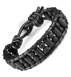 Черный плетеный браслет Everiot Select LNS-2212 из агата