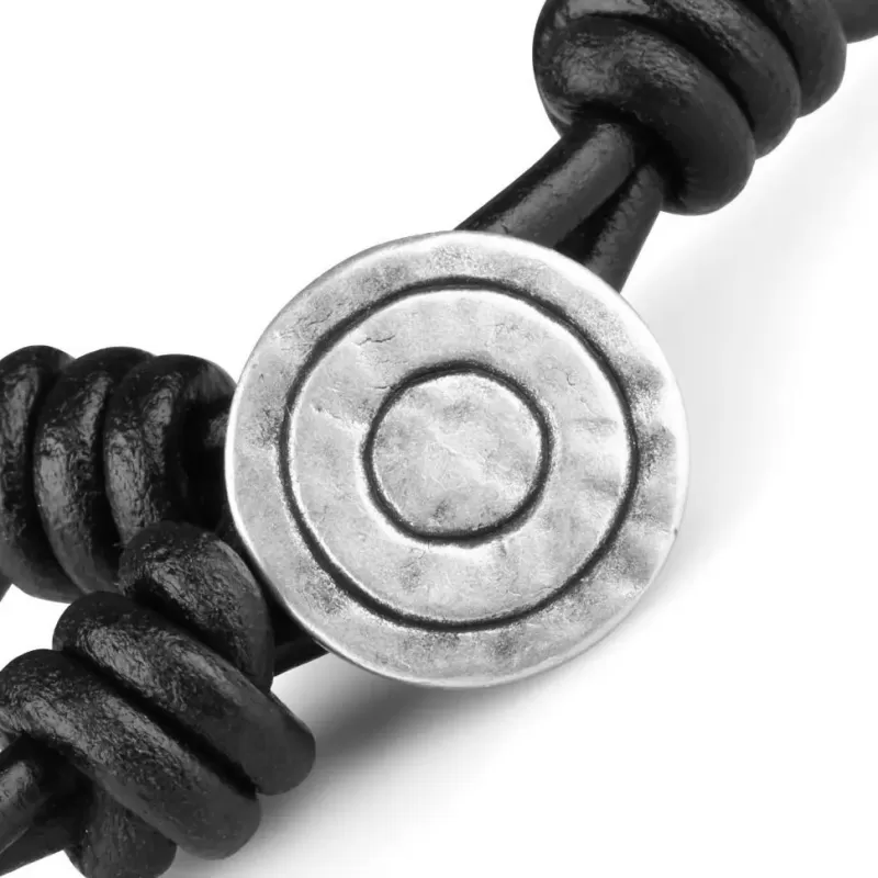 Черный плетеный браслет Everiot Select LNS-2212 из агата