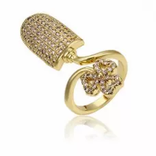 Кольцо на фалангу Everiot RG-XP-25747 золотистого цвета с фианитами