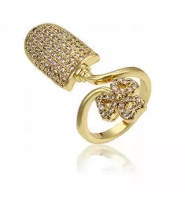 Кольцо на фалангу Everiot RG-XP-25747 золотистого цвета с фианитами