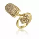 Кольцо на фалангу Everiot RG-XP-25747 золотистого цвета с фианитами